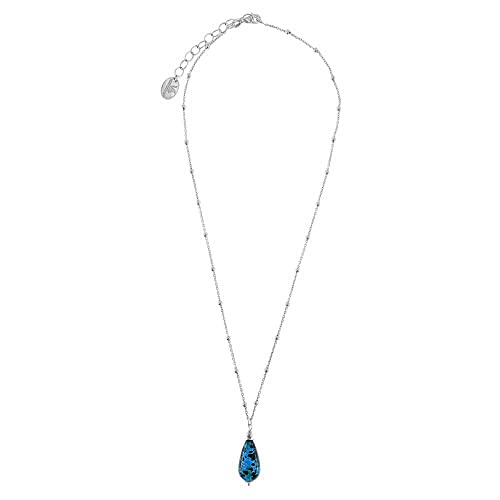  Venetiaurum Ciondolo per Donne con Pendentivo a Rugiada in Vetro Murano Originale e Argento Puro 925 - Joya Certificata