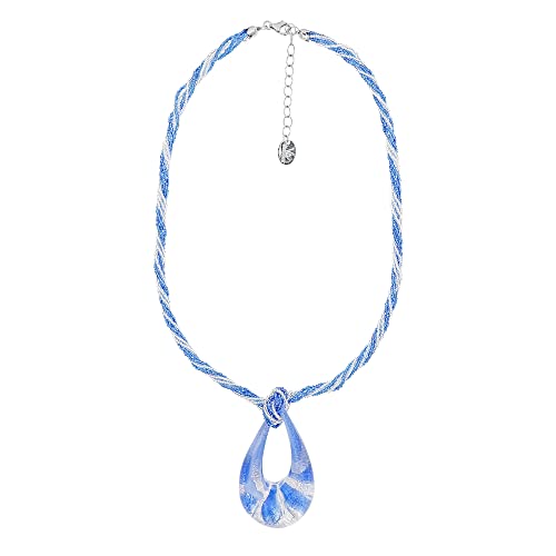  **Veneziaurum Collier Enchaine Pour Femmeavec Pendentif Suspension en Verre de Murano Original et Argent 925 Authentiqu