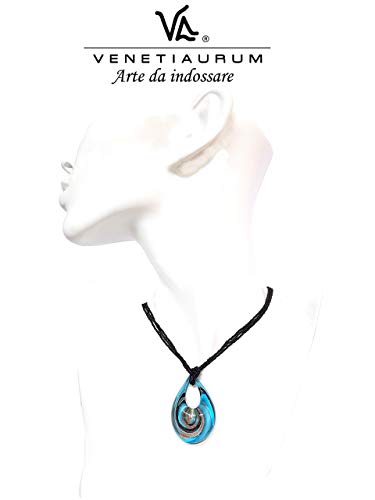  Venetiaurum - Accessoria femminili multistrade con pendentivo originale di vetro Murano e argento 925 -Joyecca certific