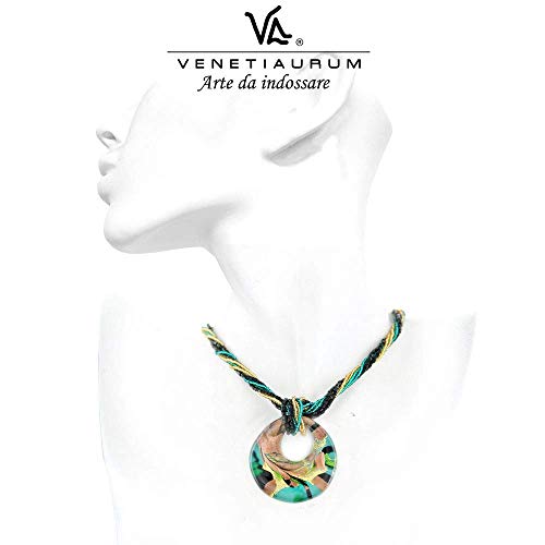  Venetiaurum - Multistrand Necklce con Medaglione Original di Vetro Murano e Argento Puro 925 per Donne
| Venetiaurum - 