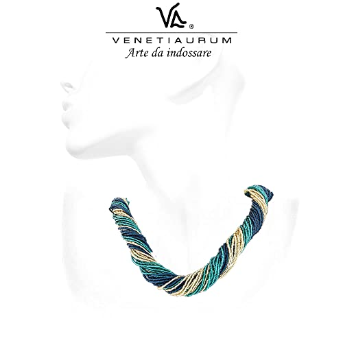  Venetiaurum Women's Multilayer Necklace - 925 Silver e Vetro - Perlomeno 2 Strati - Fatta in Italia
| Venetiaurum Women