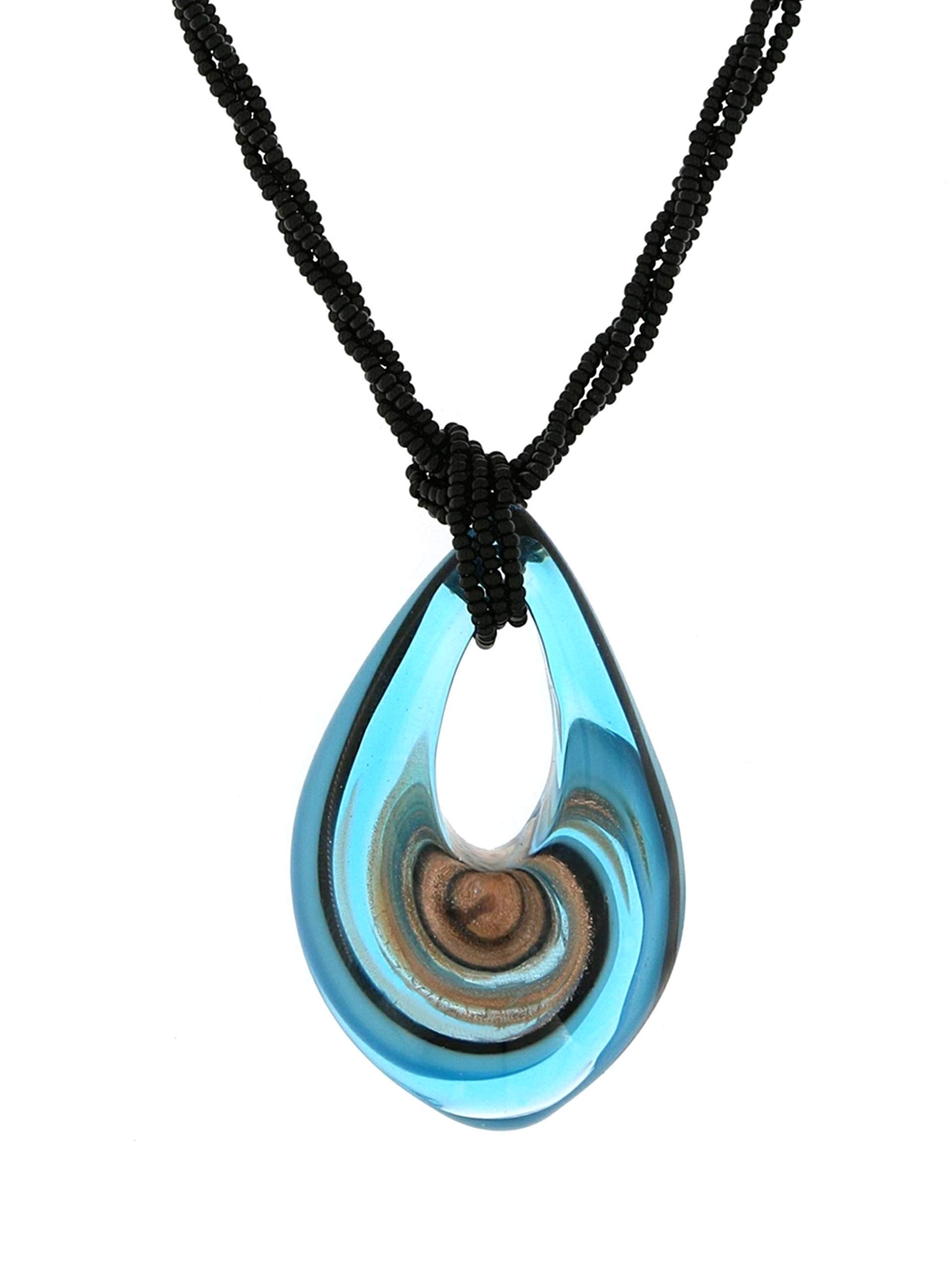  Venetiaurum - Accessoria femminili multistrade con pendentivo originale di vetro Murano e argento 925 -Joyecca certific