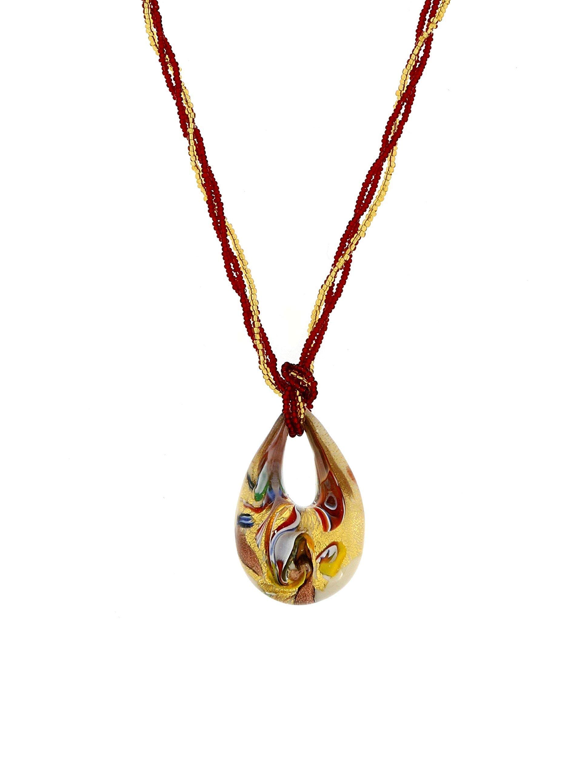  Venetiaurum Women's Genuine Murano Glass and 925 Silver Necklace - Gioiello Certificato Produttore Italiano
| Venetiaur