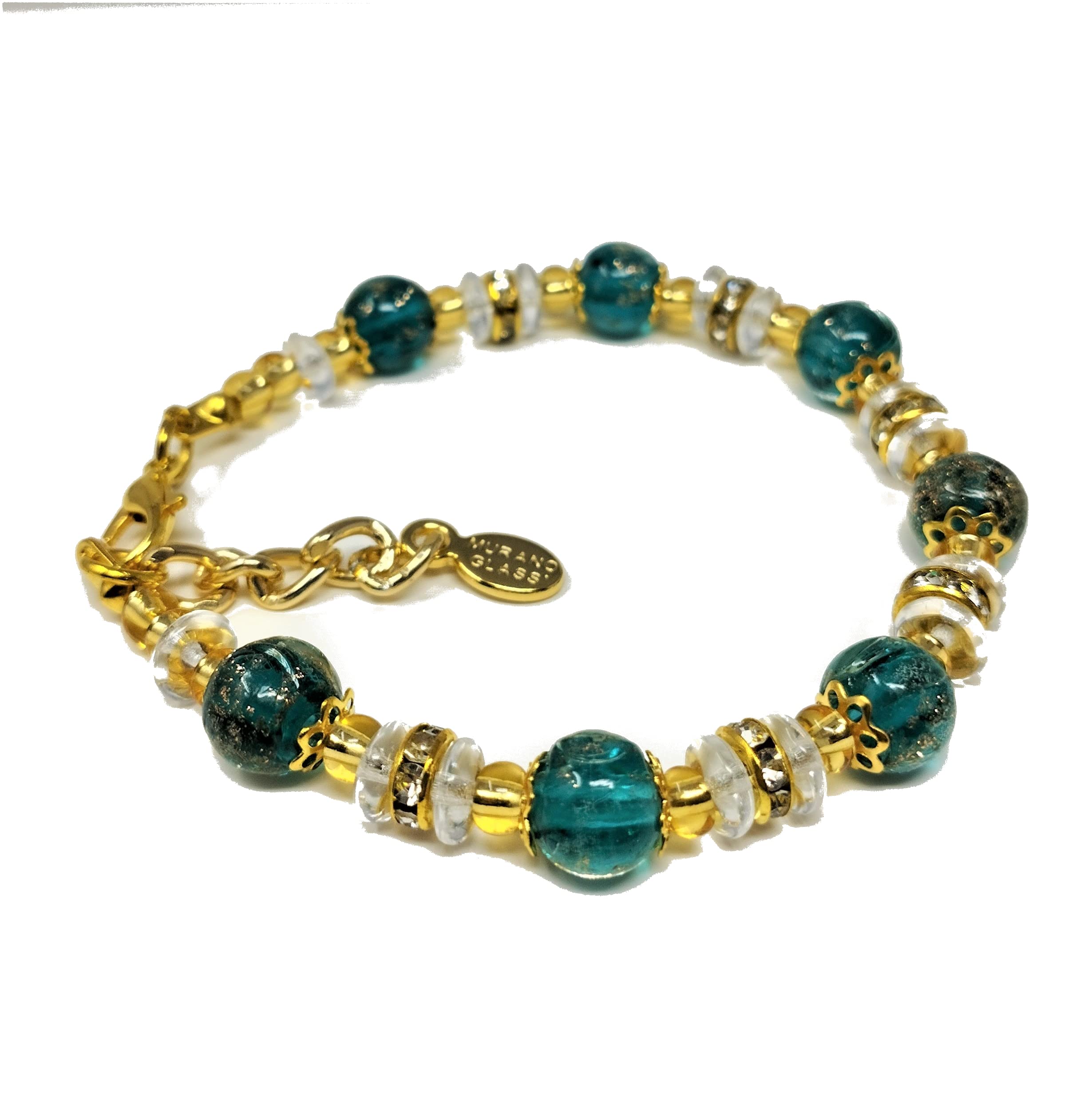  Sospiri Venezia Women's Original Murano Glass Bracelet 7 Glass Beads Diameter 8 mm Made in Italy
| Sospiri Venezia Wome