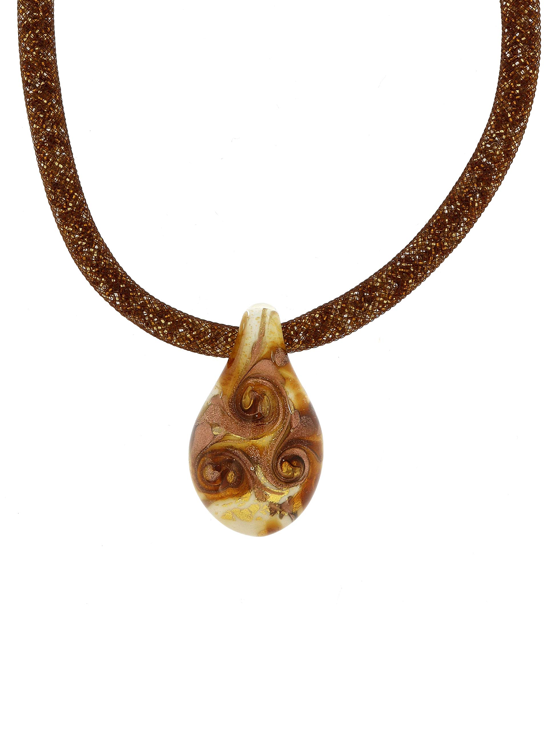  Venetiaurum - Joyecca con Paillettone di Vetro Murano e Argento Puro 925 per Donne
| Venetiaurum - Collana con Pendente